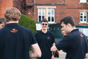 The Clownfish Team chatting before an event