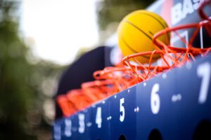 Basketball Connect 4 game Clownfish Events Hite Summer Party Hire London Surrey Woodlands scaled 1 300x200