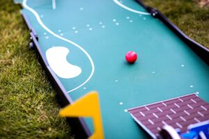 Crazy Golf Hire Outdoor Games Clownfish Events Fetcham scaled 1 300x200